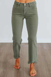 Neona Risen Jeans - Dark Olive