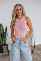 April Striped Bodysuit - Bubblegum Mix