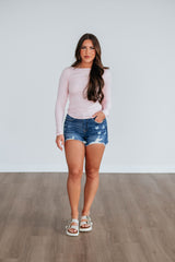 Brynn Ribbed Top - Baby Pink