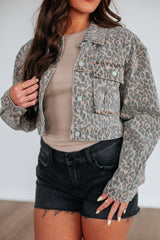 Desi Hidden Denim Jacket - Cheetah