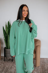 Cayla Striped Top - Kelly Green Mix