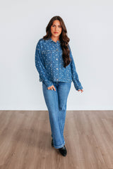 Jorlynn Floral Denim Shacket