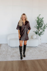 Aryanna Leather Dress