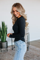 Iria Ribbed Top - Black