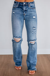 Eloise Risen Jeans - Dark Wash