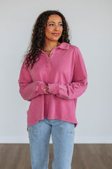 Jyl Washed Pullover - Berry