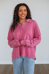 Jyl Washed Pullover - Berry