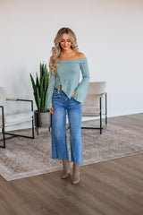 Kalinda Off The Shoulder Top - Dusty Mint