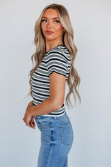 Kilah Striped Top - Black Mix
