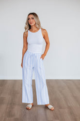 Marlowe Striped Pants - Powder Blue Mix