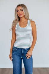Ansley Striped Tank - Cloud Mix