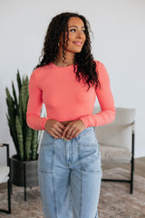 Mazure Ribbed Top - Watermelon