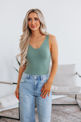 Sweet & Simple Bodysuit - Dusty Sage