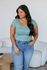 Nicola Ribbed Bodysuit - Dusty Sage