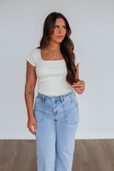 Nicola Ribbed Bodysuit - Cream