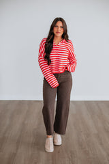 Brooke Striped Cardigan - Cherry Mix
