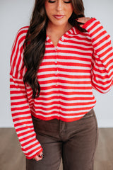 Brooke Striped Cardigan - Cherry Mix