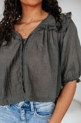Odilia Lace Blouse - Charcoal