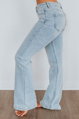 Palmer Risen Flare Jeans - Light Wash