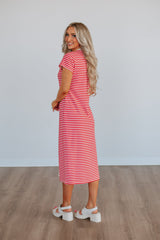 Paylor Striped Dress - Cherry