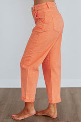 Mallorie Risen Jeans - Coral Peach