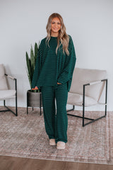 Cayla Striped Pants - Pine Mix