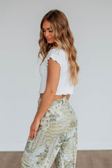 Tara Waffle Knit Top - Ivory