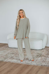 Cayla Striped Pants - Espresso Mix
