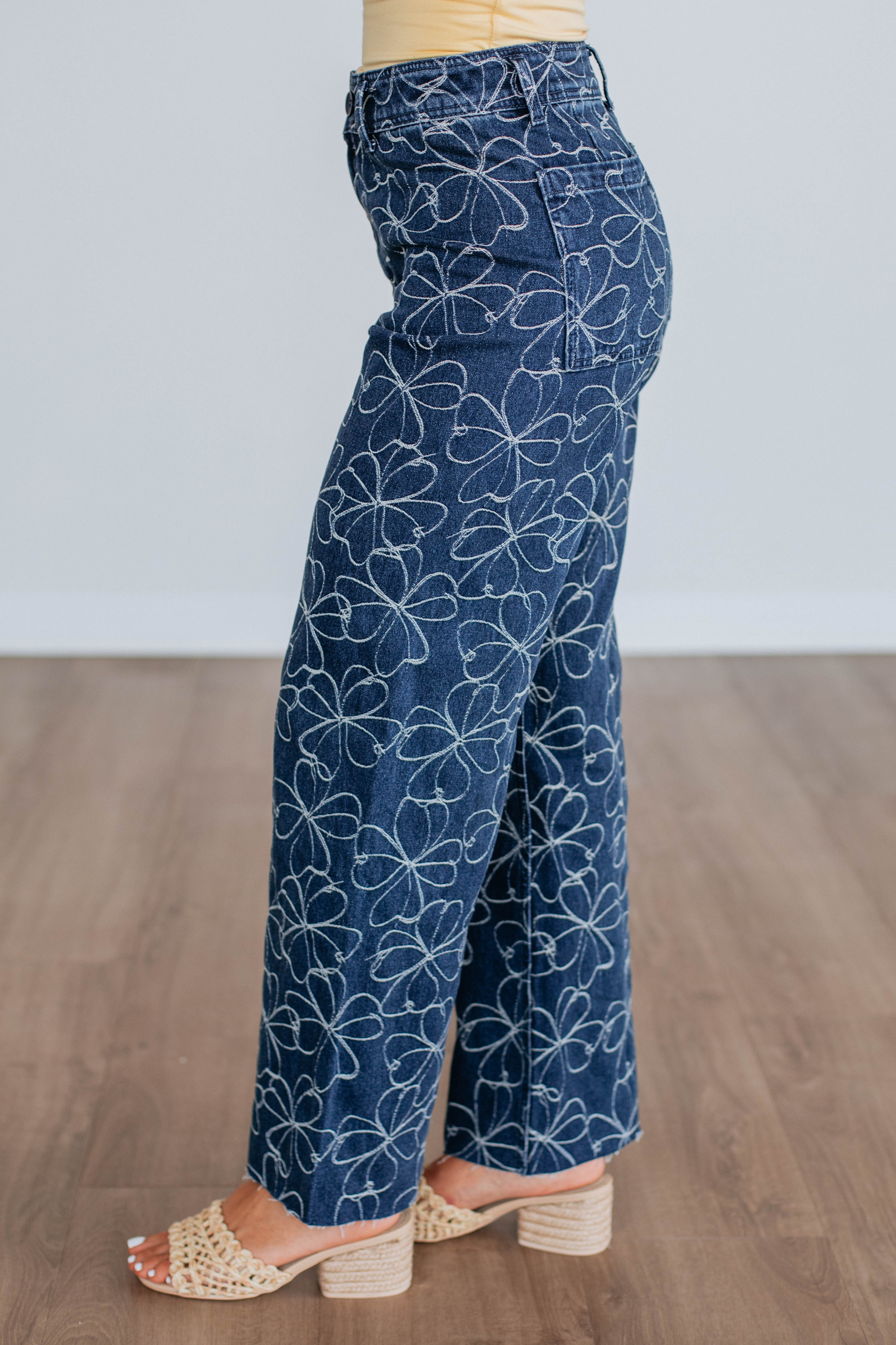 Alysia Floral Denim Pants