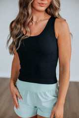 Ashter Ribbed Tank - Black