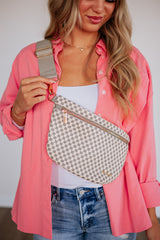 Patsy Checkered Bum Bag - Grey