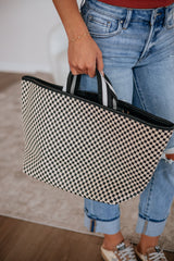 Keeley Checkered Tote Bag - Black