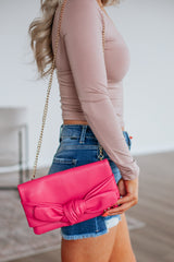 Lyric Clutch Crossbody Bag - Fuchsia