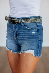 Lindie Floral Belt - Black