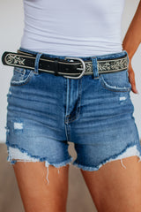 Lindie Floral Belt - Black