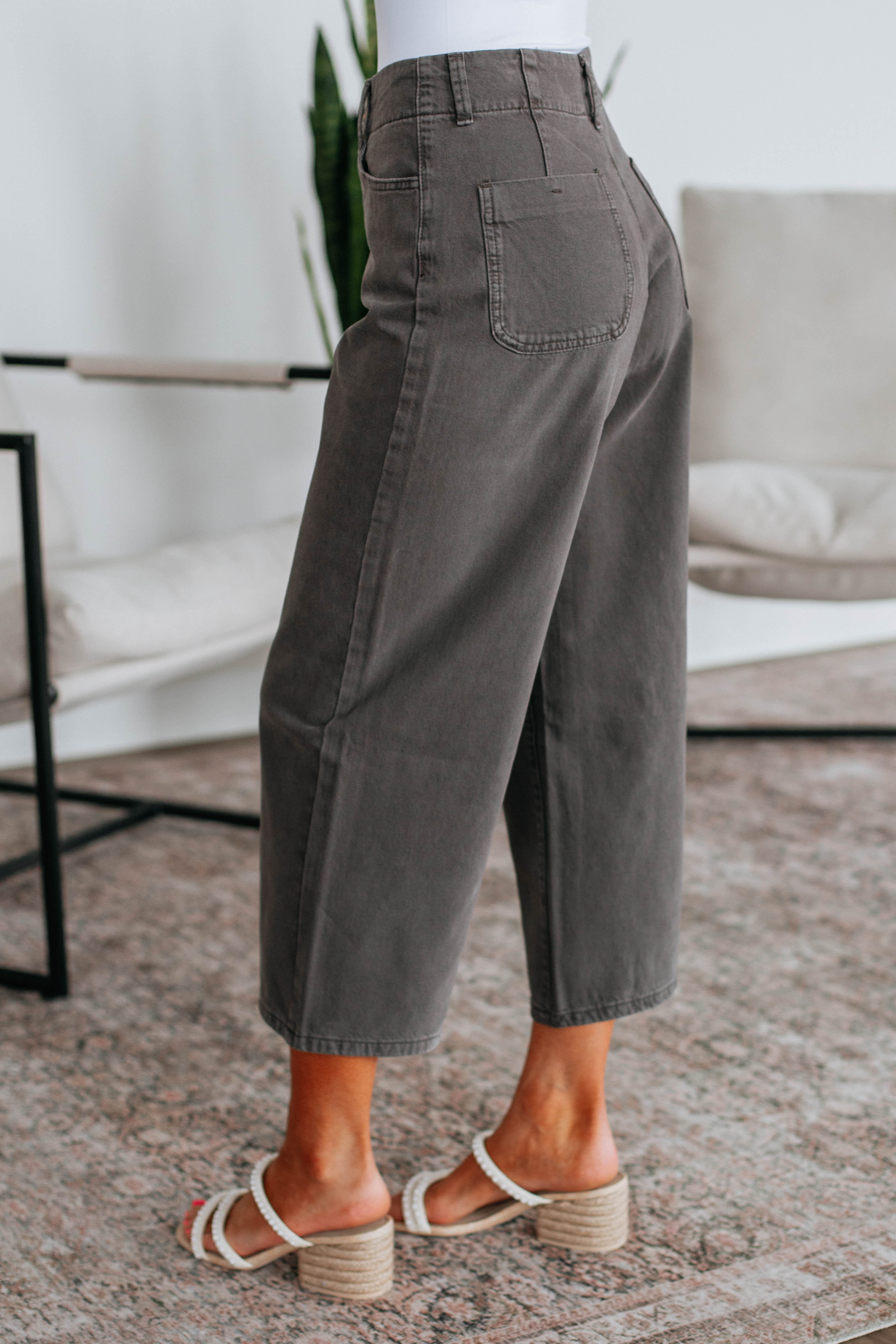 Blithe Wide Leg Pants - Charcoal