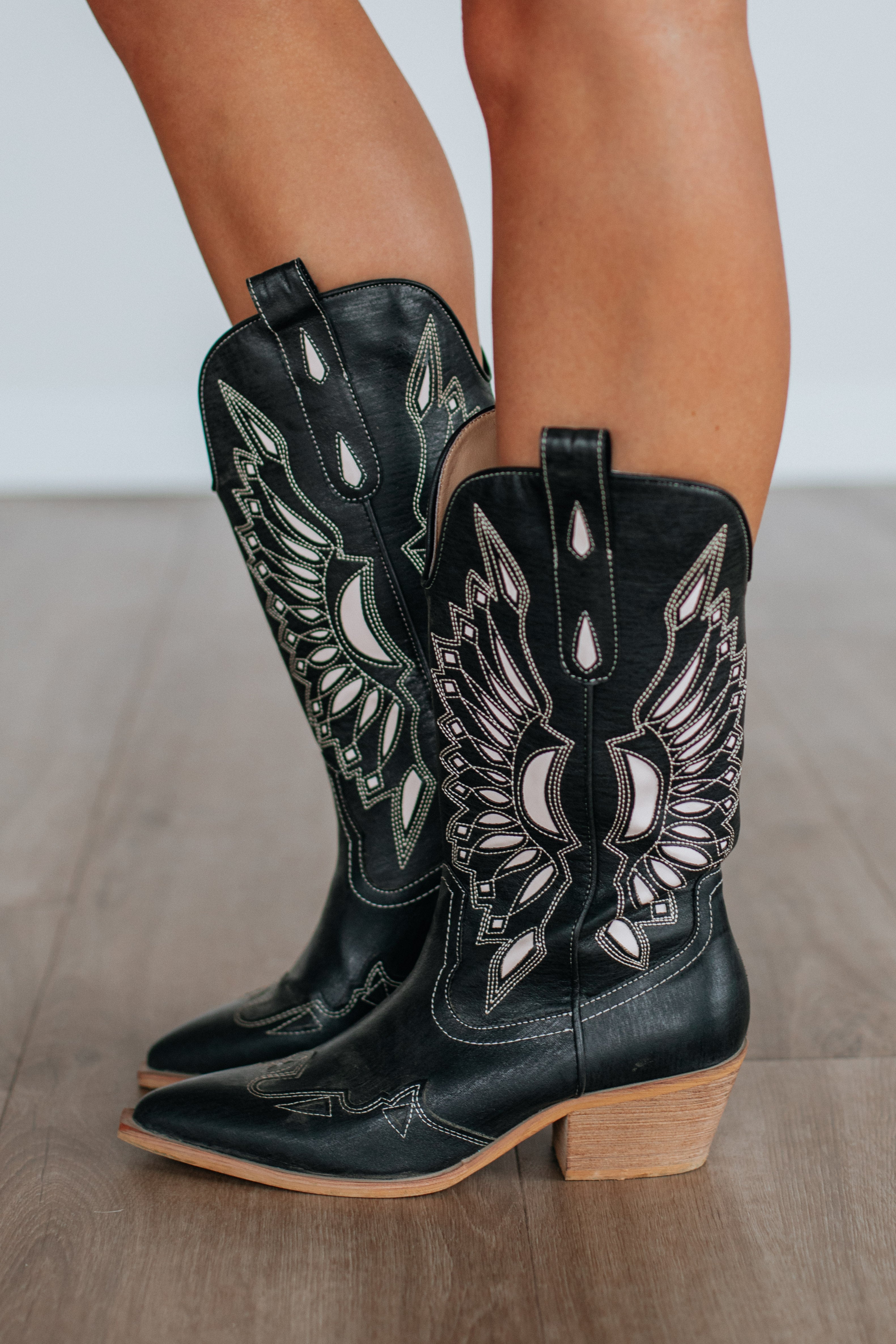 Someone Else's Problem Cowgirl Boots - Black
