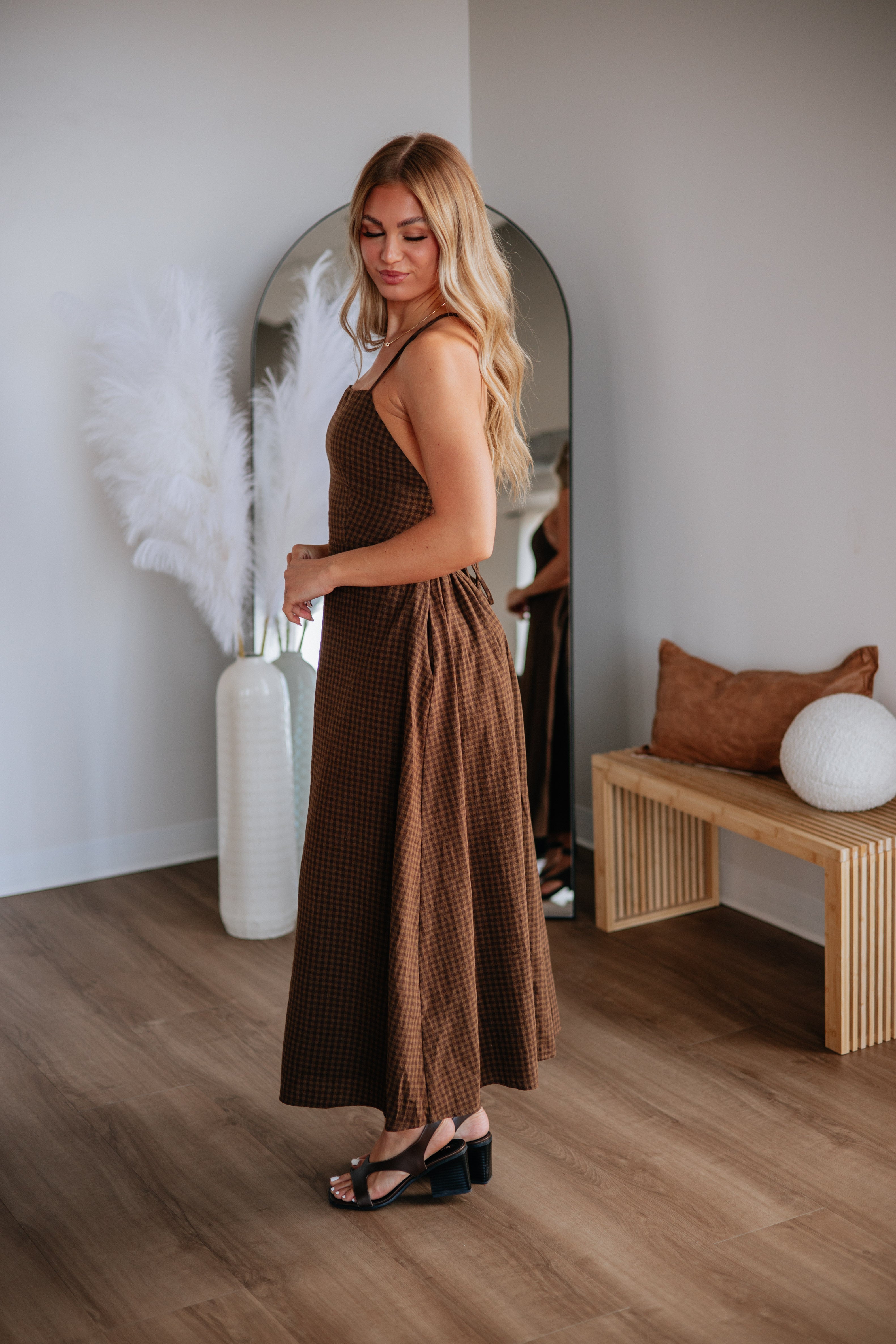 Breigh Gingham Dress - Espresso Mix