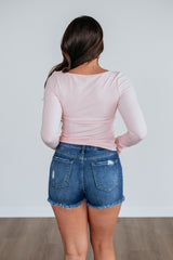 Brynn Ribbed Top - Baby Pink