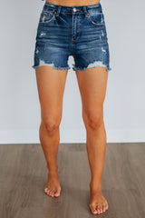 Carlie Risen Shorts - Dark Wash