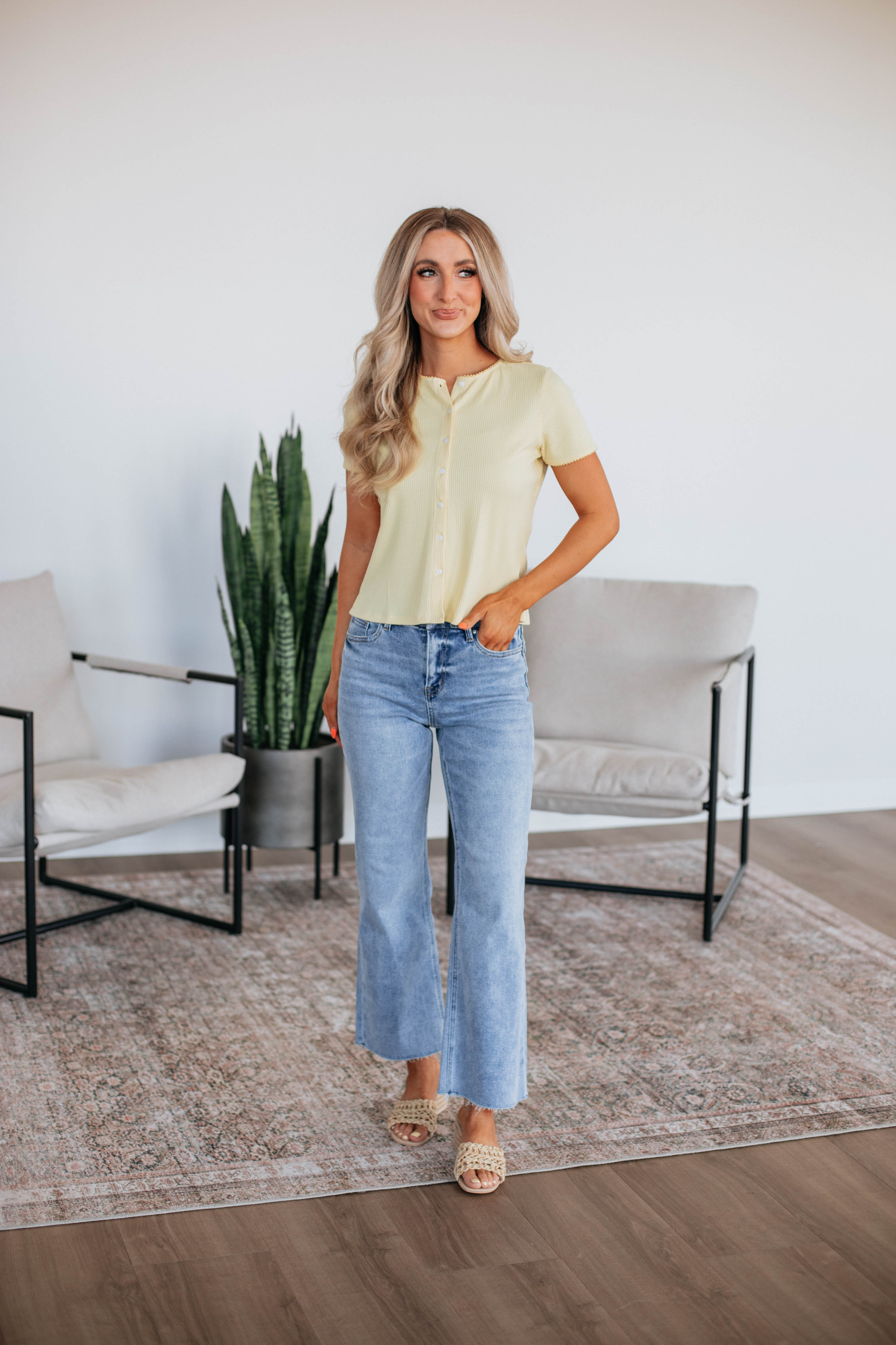 Charisse Ribbed Top - Daisy