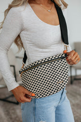 Patsy Checkered Bum Bag - Black
