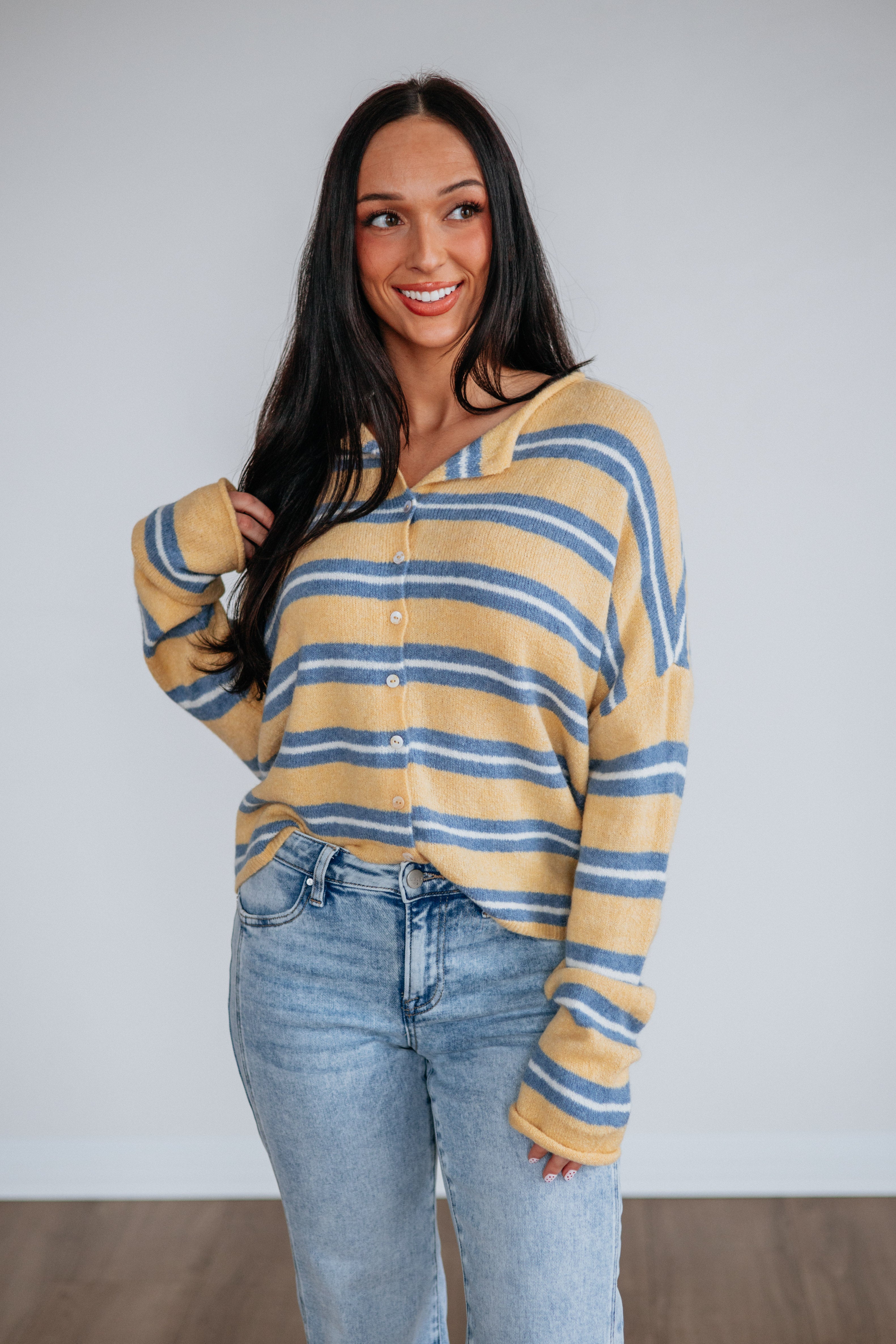 Teddy Striped Cardigan