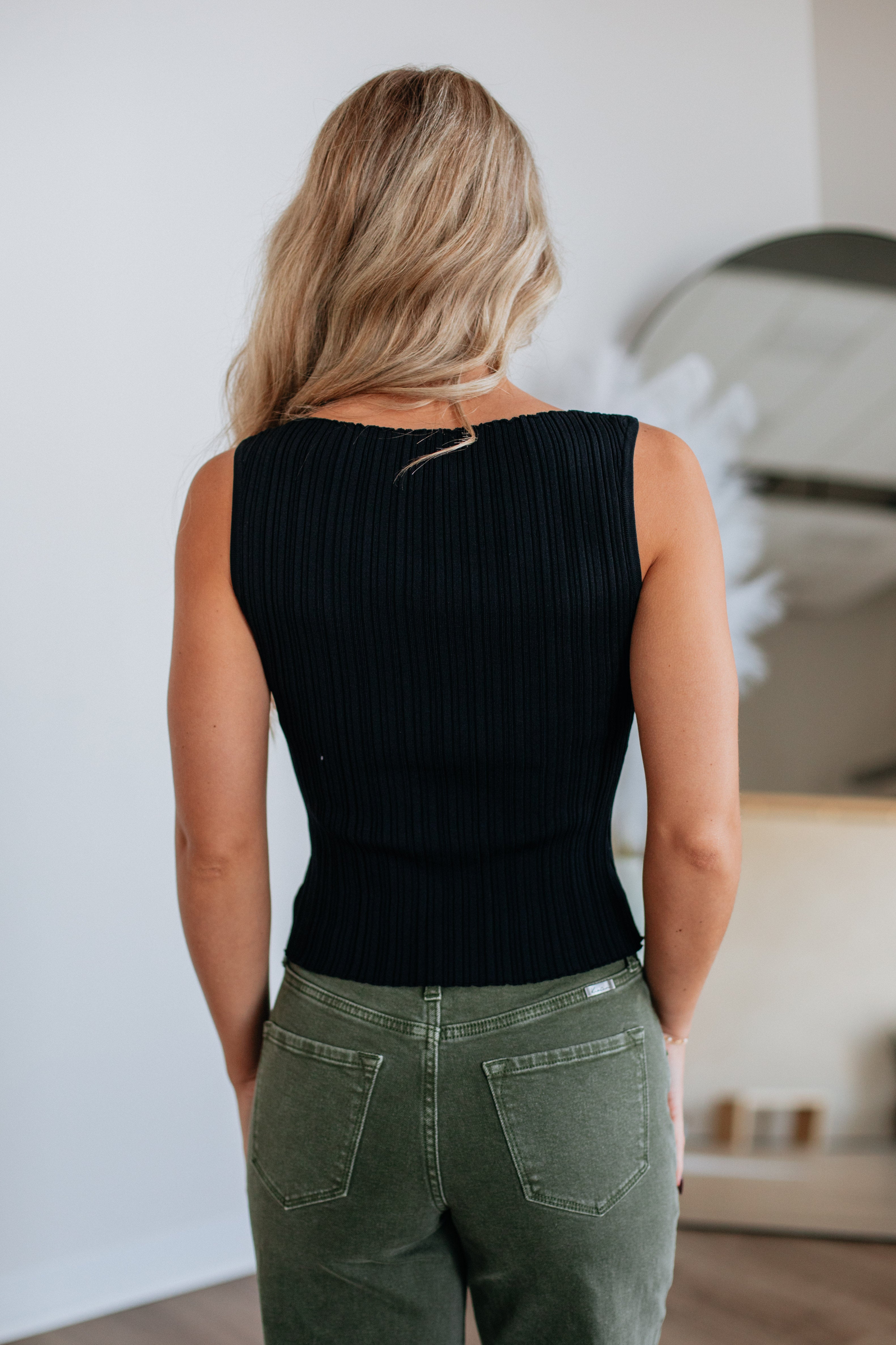 Missie Ribbed Tank - Black