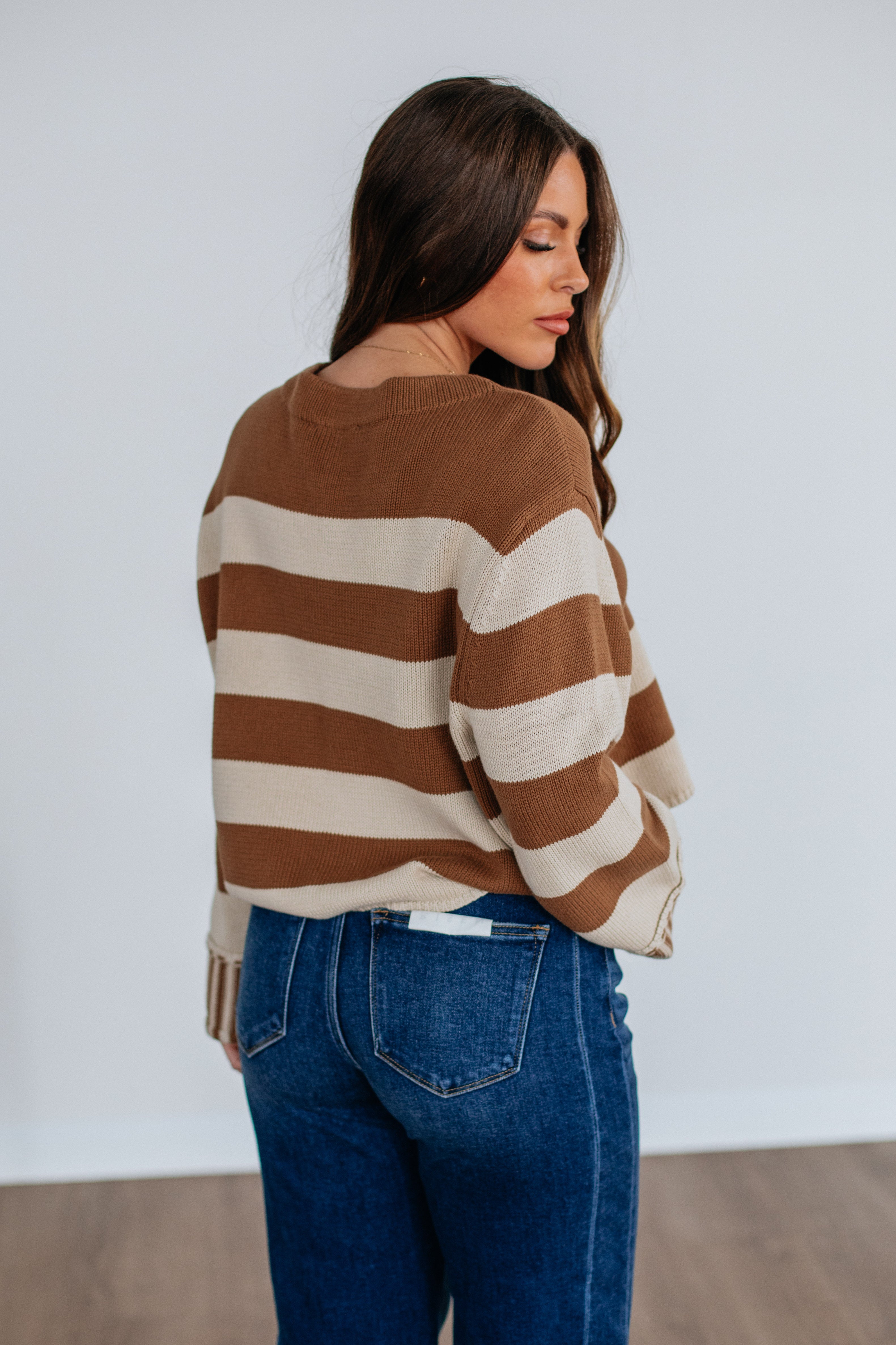 Candyce Striped Sweater - Camel