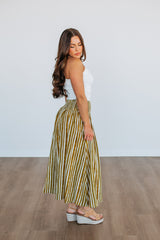 Zoya Striped Skirt - Lemongrass Mix