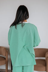 Cayla Striped Top - Kelly Green Mix