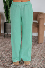 Cayla Striped Pants - Kelly Green Mix
