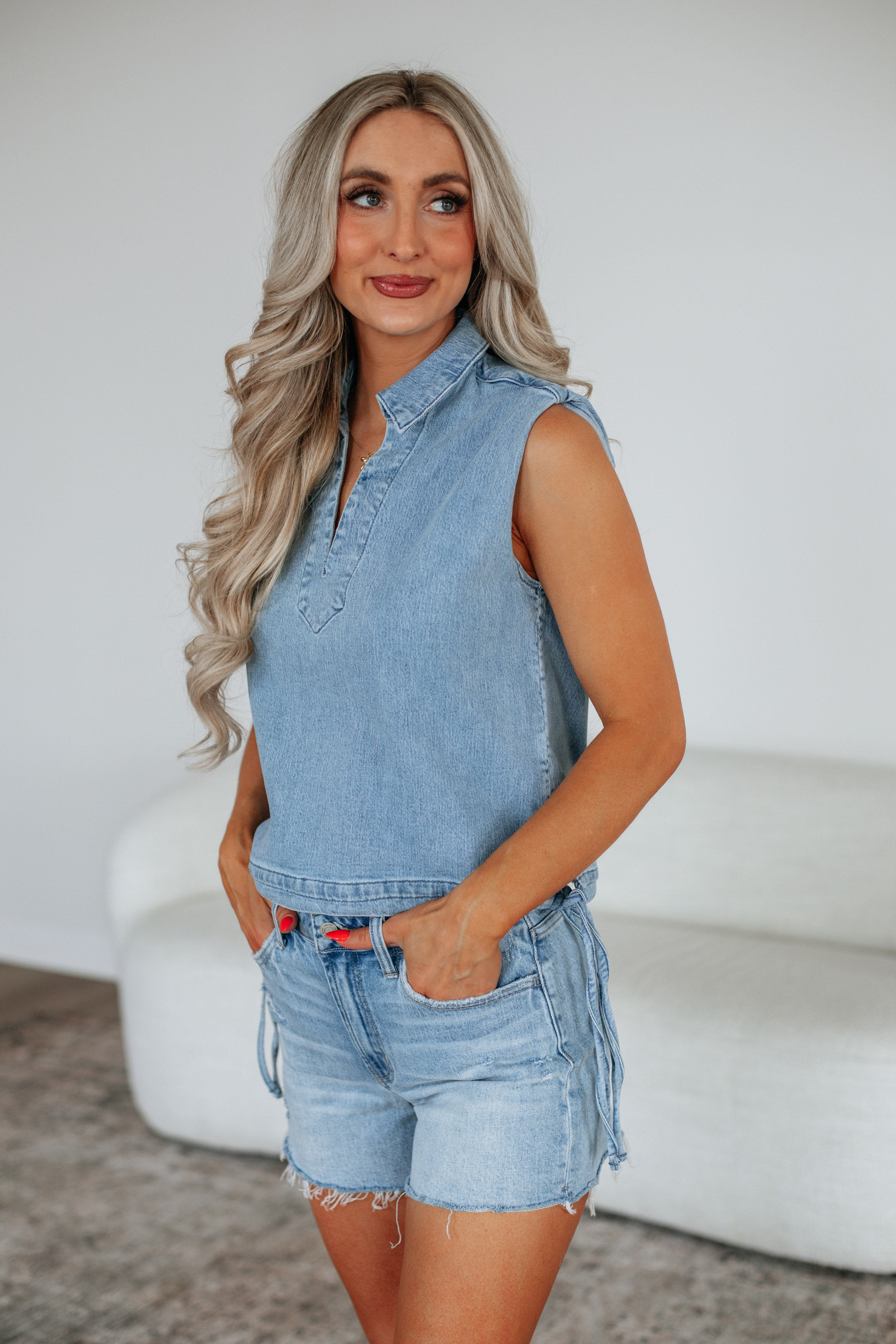 Leighton KanCan Denim Top