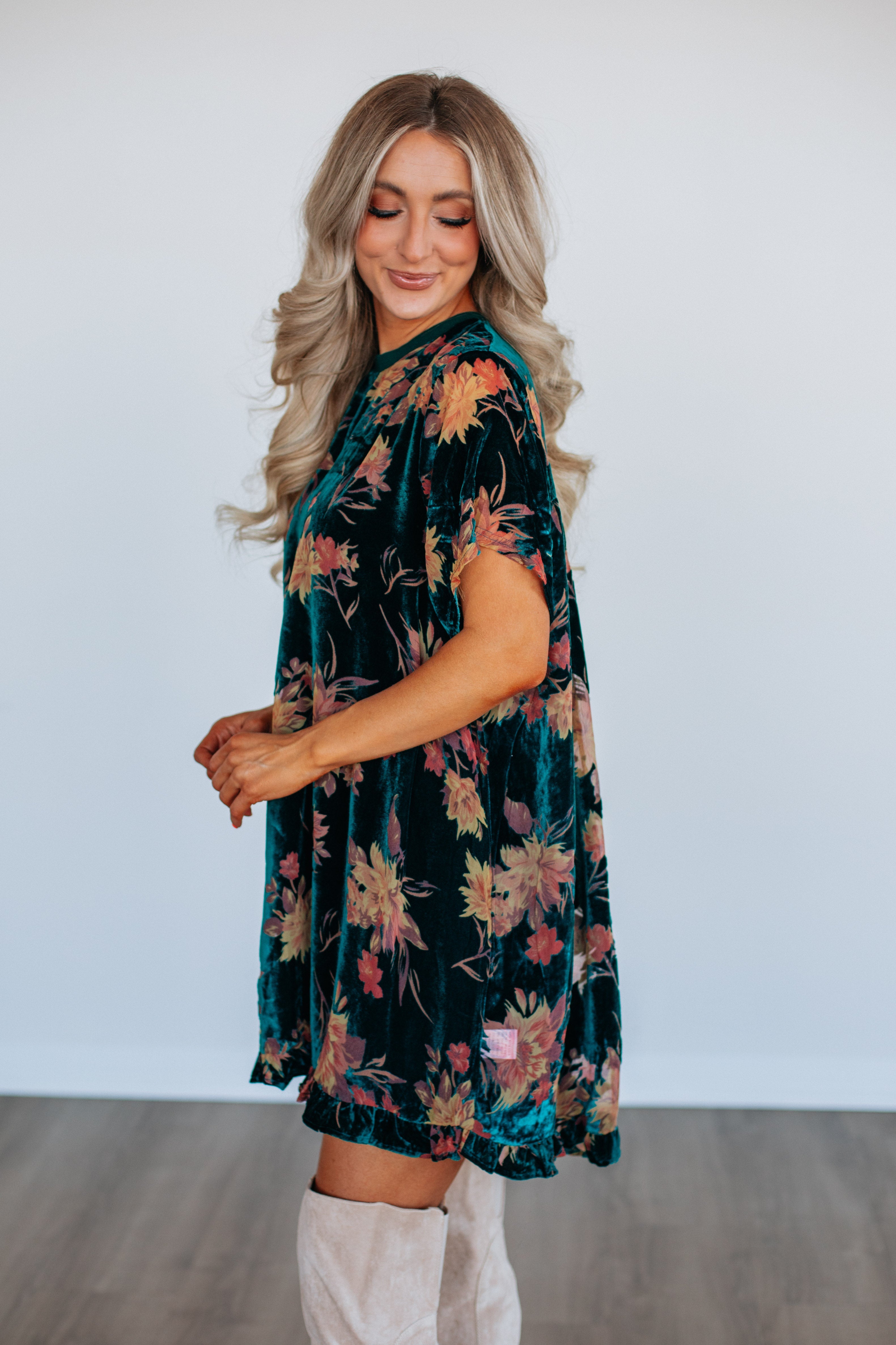 Verity Floral Velvet Dress